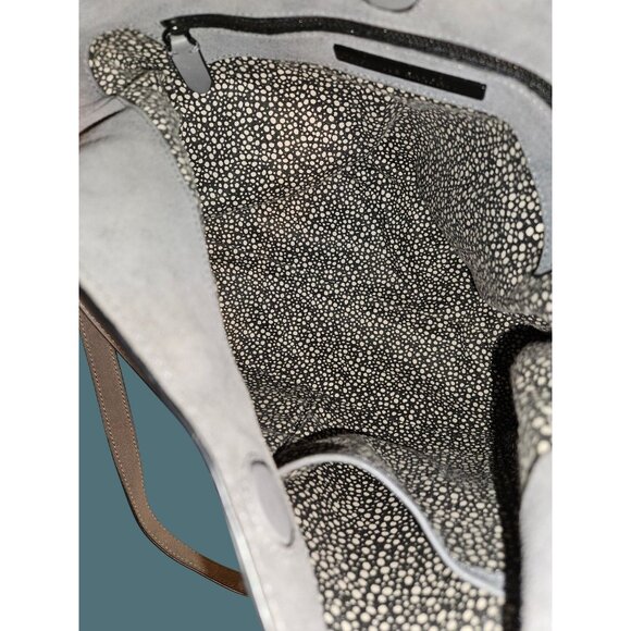 Loeffler Randall Gray Hobo Suede Black Studded Shoulder Crossbody Bag - Picture 13 of 16